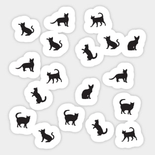 Cute black cats Sticker